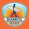 Biarritz, France, Basque Country, abstract stamp or emblem