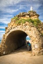 Biarritz, France - October 4, 2017: tourists people visiting wonderful place of rocher de la vierge Royalty Free Stock Photo