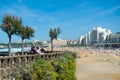 Biarritz, France - September 3rd 2018: View over the playa from rocher du basta