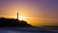 Biarritz Lighthouse Sunset Royalty Free Stock Photo