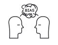 Bias communication two person concept illlustration Royalty Free Stock Photo