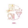 Bias red gradient concept icon