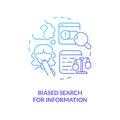Biased search for information blue gradient concept icon Royalty Free Stock Photo