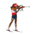 Biathlete woman standing on the range