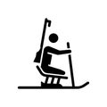 Biathlon black glyph icon