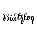 Biathlon black lettering text