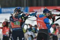 Biathlon BMW IBU World Cup - Single Mix Relay Royalty Free Stock Photo