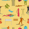 Biathlon color pattern on beige background