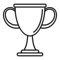 Biathlon cup icon, outline style