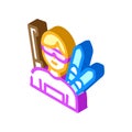 biathlon female sport isometric icon vector illustration