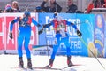 Biathlon IBU World Cup Biathlon 2020 - 4x7.5 km Women Relay Royalty Free Stock Photo