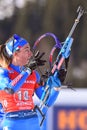 Biathlon IBU World Cup Biathlon 2020 - 4x7.5 km Women Relay Royalty Free Stock Photo