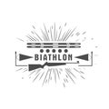 Biathlon logo badge. Vector Illustration. Winter sport Isolated emblem for design.