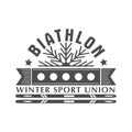 Biathlon logo badge. Vector Illustration. Winter sport Isolated emblem for design.