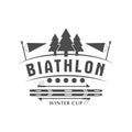 Biathlon logo badge. Vector Illustration. Winter sport Isolated emblem for design.