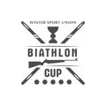 Biathlon logo badge. Vector Illustration. Winter sport Isolated emblem