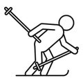 Biathlon man icon, outline style