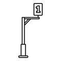 Biathlon one post icon, outline style