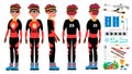 Biathlon Player Male Vector. Ski Race Skier Athlete. Ski Tracks. Winter Games. Isolated Flat Cartoon Character