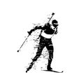 Biathlon race, abstract isolated vector silhouette Royalty Free Stock Photo