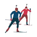 Biathlon race. Biathlon competition Royalty Free Stock Photo