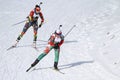 Biathlon race Royalty Free Stock Photo