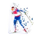 Biathlon racing, polygonal vector illustration