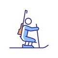 Biathlon RGB color icon