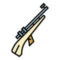 Biathlon rifle icon color outline vector