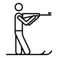 Biathlon shooter icon, outline style