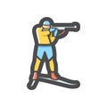 Biathlon shooter skier aim Vector icon Cartoon illustration