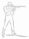 Biathlon shooter. vector illustration