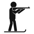 Biathlon shooting icon, simple style