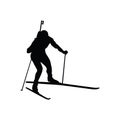 Biathlon sportsman silhouette