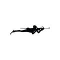 Biathlon sportsman silhouette