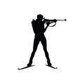 Biathlon sportsman silhouette