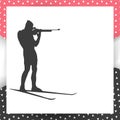 Biathlonist biathlete sportsman vector silhouette Royalty Free Stock Photo