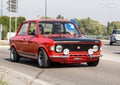 Bibbiano-Reggio Emilia Italy - 07 15 2015 : Free rally of vintage cars in the town square Fiat 128 Rally