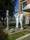 Bibbiano Reggio Emilia statue in front of the octagon cultural center