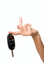 Bibelot with a car key hanging on a female finger Royalty Free Stock Photo