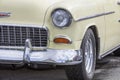 Biberach, Germany, 31 August 2015: American vintage car, close-up of Chevrolet front detail Royalty Free Stock Photo