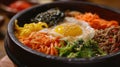 Bibimbap - Asian food cuisine dish close up