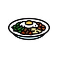 bibimbap dish korean cuisine color icon vector illustration Royalty Free Stock Photo