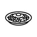 bibimbap dish korean cuisine line icon vector illustration Royalty Free Stock Photo