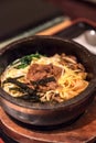 Bibimbap heated stone bowl Royalty Free Stock Photo