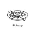 Bibimbap icon.Traditional korean dish.Thin line vector illustration Royalty Free Stock Photo