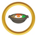 Bibimbap korean dish vector icon