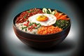 Bibimbap, Korean spicy rice bowl salad