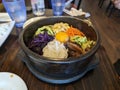 Bibimbap Korean stone pot hot spicy