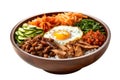 Bibimbap rice and vegetables Korean food in bowl,